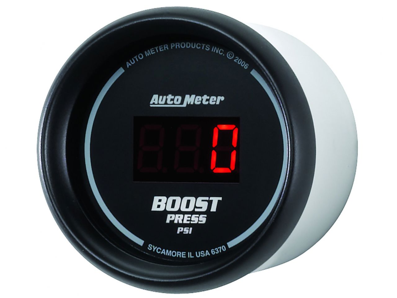 Autometer Gauge, Boost, 2 1/16", 60 Psi, Digital, Black Dial w/ Red Led