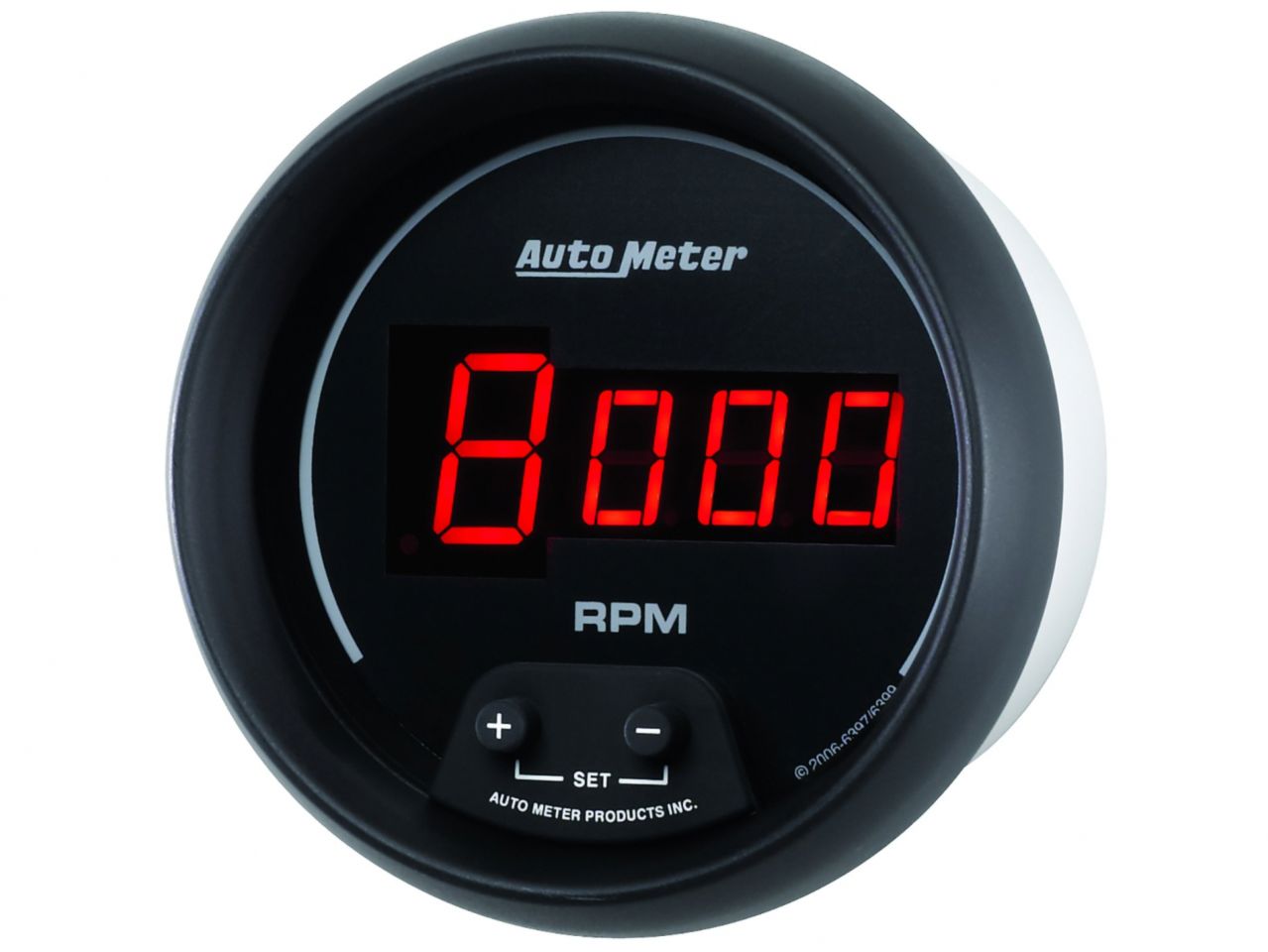 Autometer Gauge, Tach, 3 3/8", 10k Rpm, In-Dash, Digital, Black Dial w/ Red Led