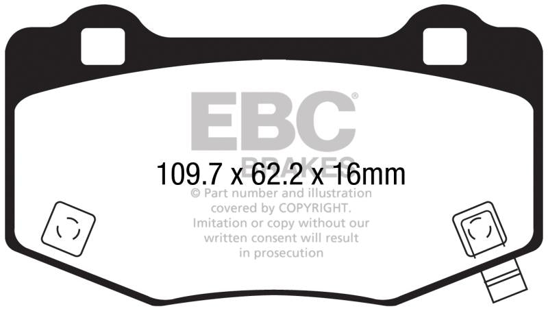 EBC 2015+ Ford Mustang (6th Gen) 5.2L (GT350) Shelby Redstuff Rear Brake Pads DP33056C Main Image