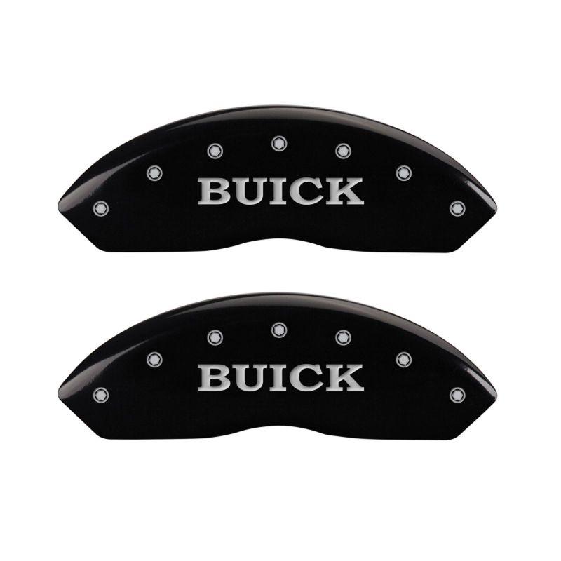 MGP 4 Caliper Covers Engraved Front Buick Rear Black Finish Silver Char 2017 Buick Envision 49011SBSHBK Main Image