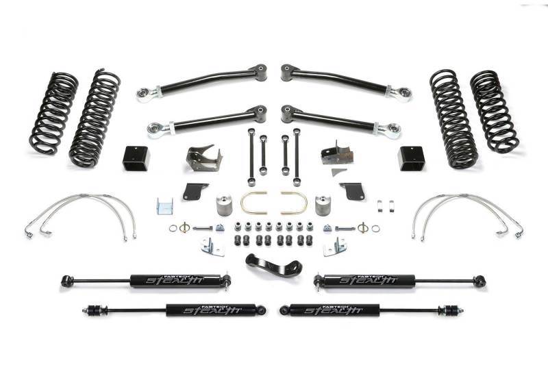 Fabtech 07-18 Jeep JK 4WD 2-Door 3in Trail LT System w/Stealth Shocks K4053M Main Image