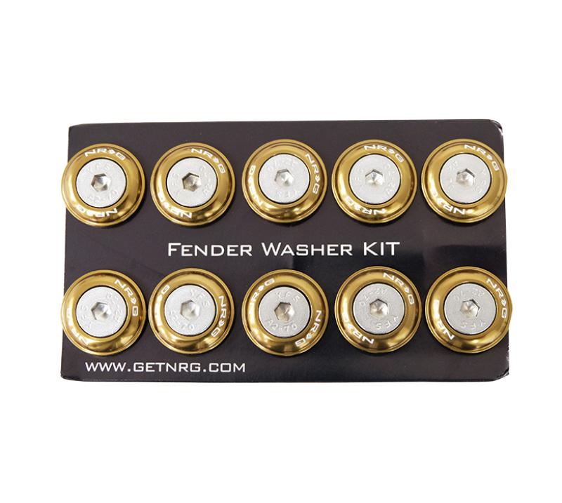 NRG Fender Washer Kit w/Rivets For Plastic (Titanium) - Set of 10 FW-100TI Main Image