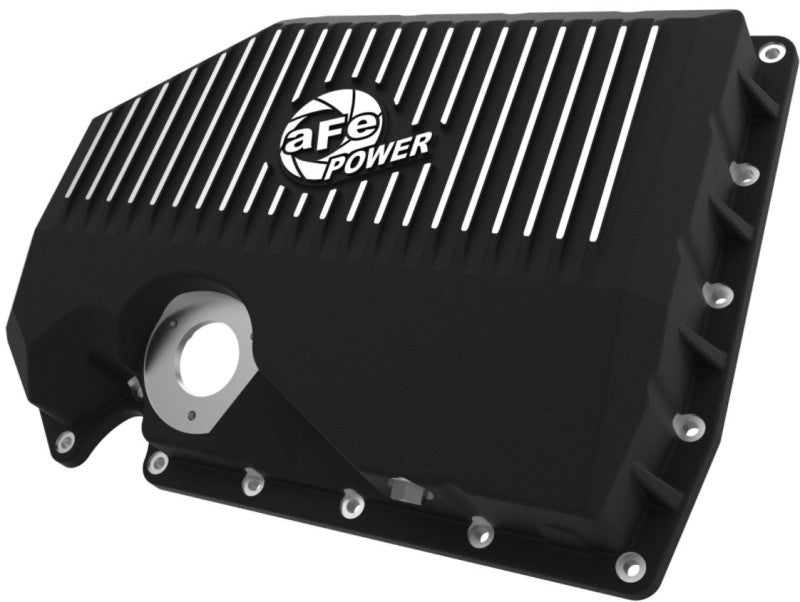 aFe 05-19 VW 1.8L/2.0L w/ Oil Sensor Engine Oil Pan Black POWER Street Series w/ Machined Fins 46-71210B