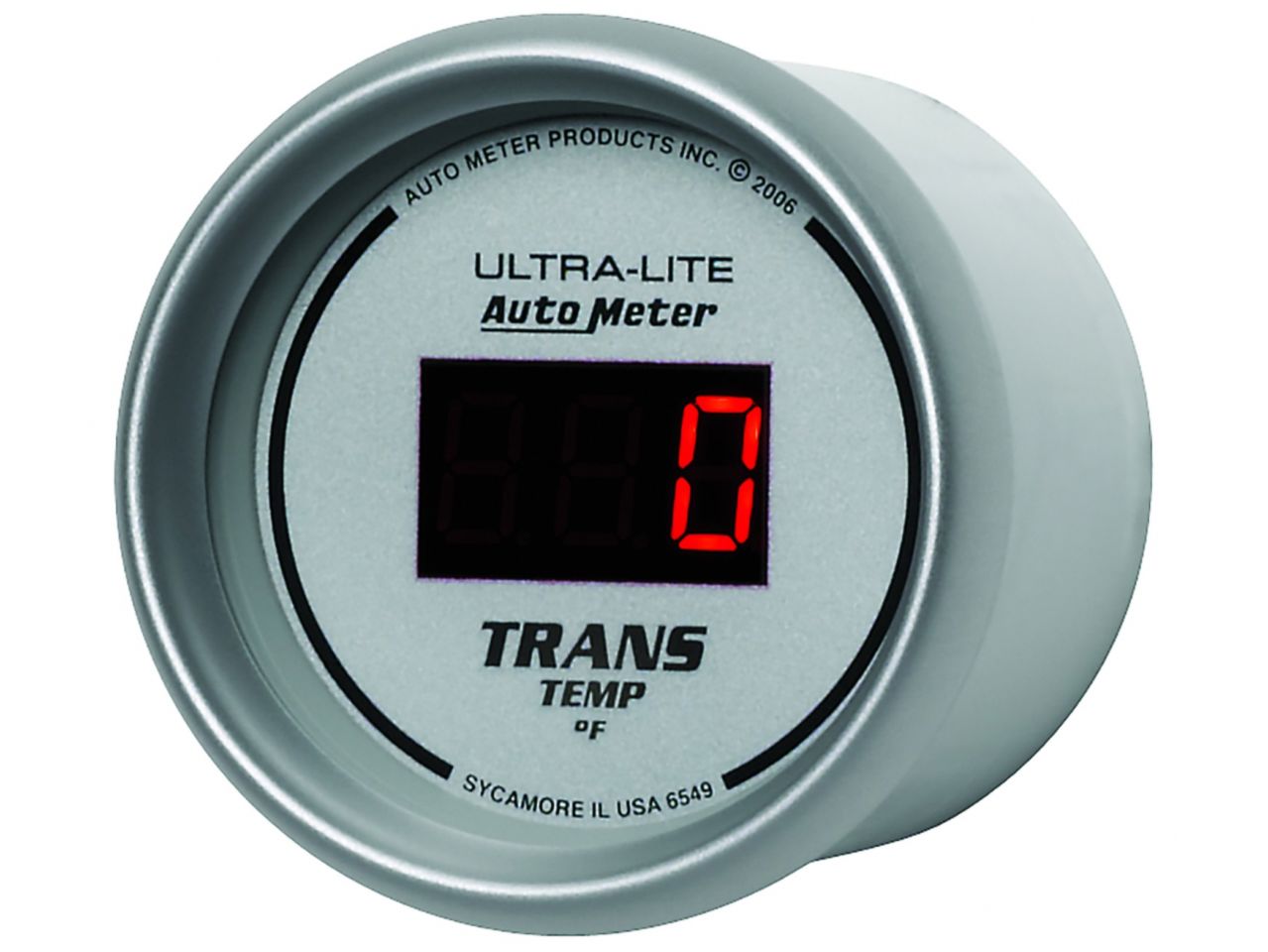 Autometer Gauge, Trans Temp, 2 1/16", 340 Deg. F, Digital, Silver Dial w/Red Led