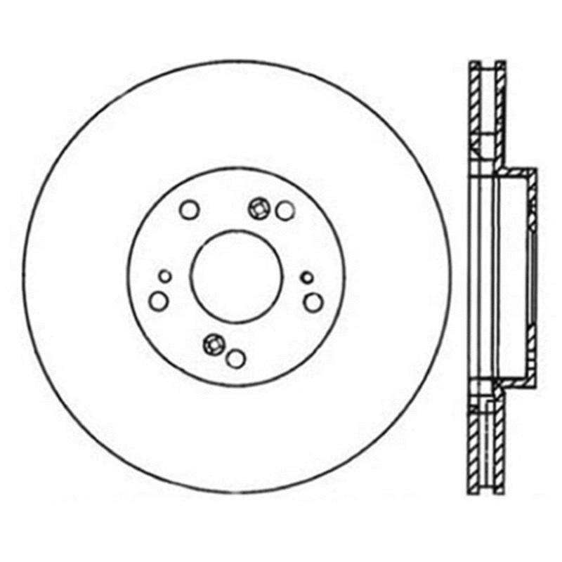 StopTech Power Slot Slotted 06-08 Honda Civic Si Front Left Rotor 126.40057SL Main Image