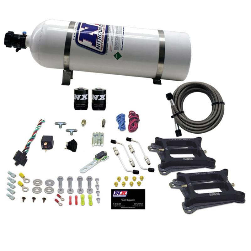 Nitrous Express Dual 4150/Alcohol Nitrous Kit (100-500HP) w/15lb Bottle 50245-15 Main Image