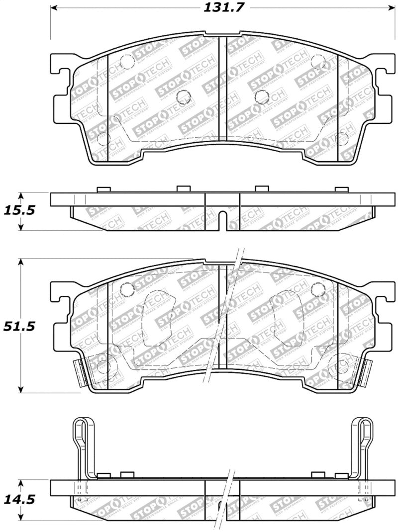 StopTech Street Select Brake Pads With Hardware