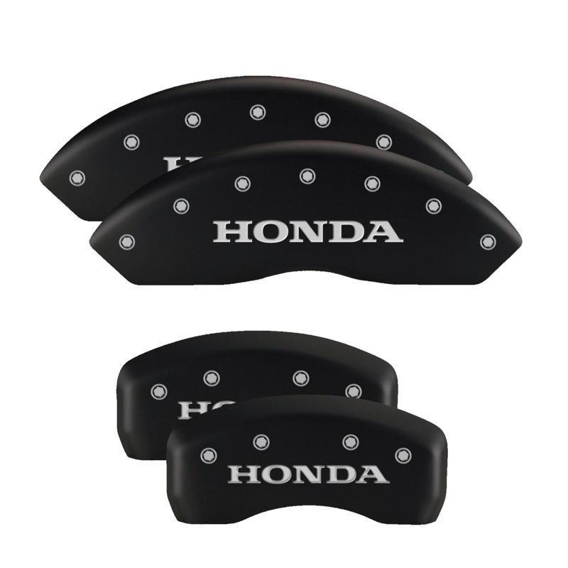 MGP 4 Caliper Covers Engraved Front & Rear Vtech Black finish silver ch 20194SVTCBK Main Image