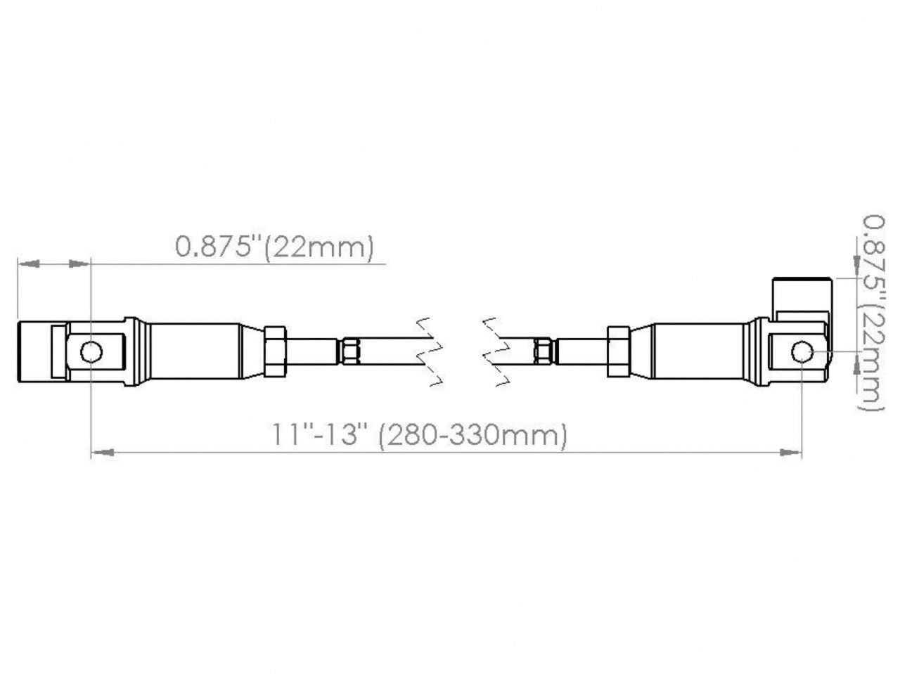 Diftech Adjustable Splitter Rod/Spoiler Rod 11"-13" Universal