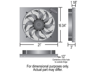 Derale PWM Single RAD Fan/Aluminum Shroud Assembly