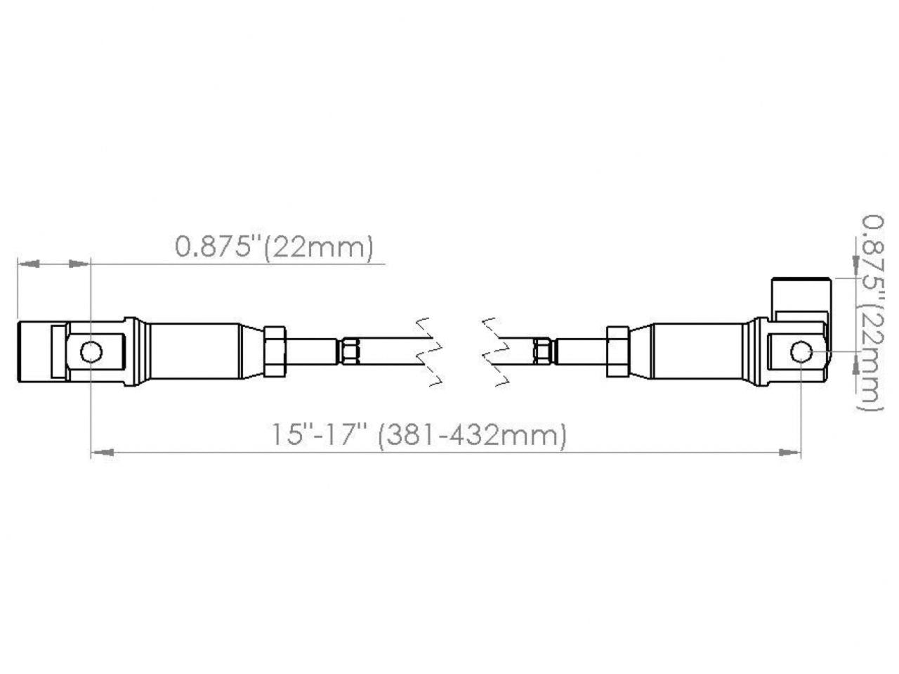 Diftech Adjustable Splitter Rod/Spoiler Rod 15"-17" Universal