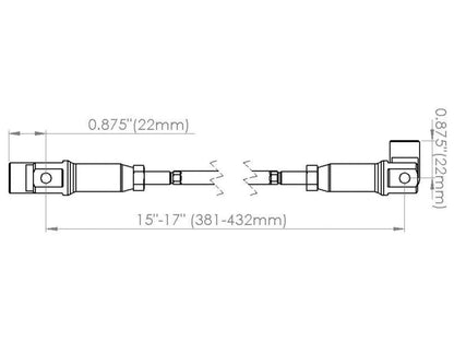 Diftech Adjustable Splitter Rod/Spoiler Rod 15"-17" Universal