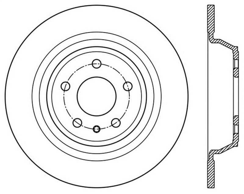 StopTech 13-16 Ford Fusion Right Rear Disc Slotted Premium Brake Rotor 126.61103SR Main Image