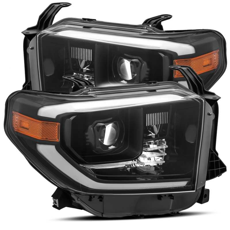 AlphaRex 14-20 Toyota Tundra PRO-Series Projector Headlights Plank Style Alpha Black w/Activ Light 880718 Main Image