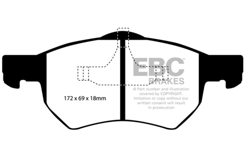 EBC 02+ Chrysler Grand Voyager (European Made) Redstuff Front Brake Pads DP71427 Main Image