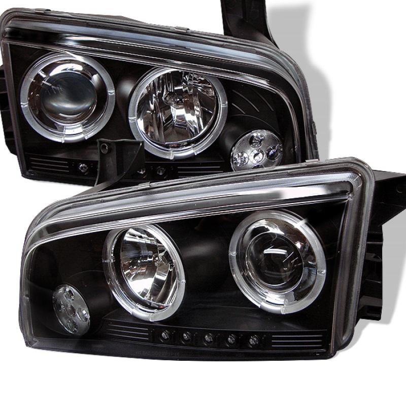 Spyder Dodge Charger 06-10 Projector Headlights Halogen Only - LED Halo LED Blk PRO-YD-DCH05-LED-BK 5009739 Main Image