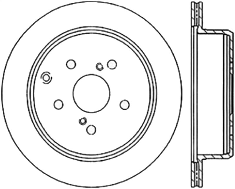 StopTech Sport Cryo Drilled/Slotted Brake Rotor; Rear Right