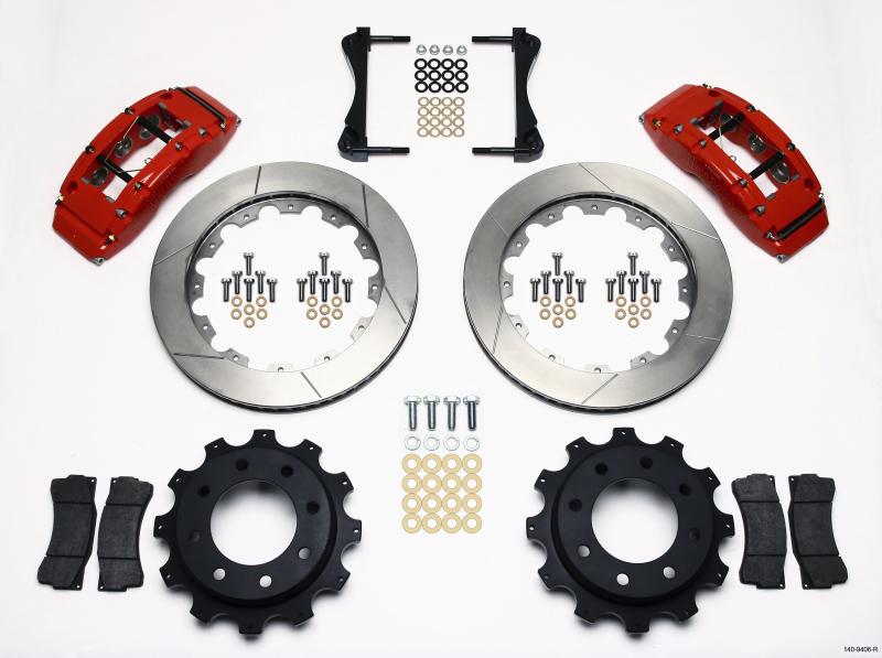 Wilwood TC6R Rear Kit 16.00in Red 1999-2010 GM Trk 2500 HD 4.84 Cntr 140-9406-R Main Image