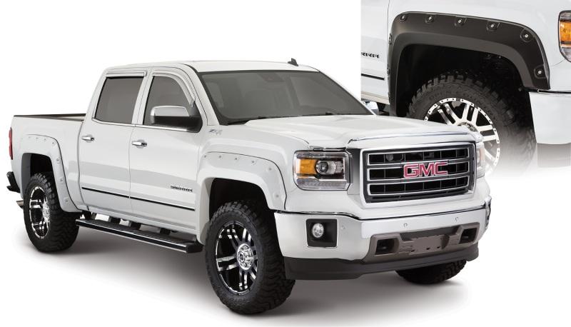 Bushwacker 14-15 GMC Sierra 1500 Fleetside Boss Pocket Style Flares 4pc 69.3/78.8/97.6in Bed - Black 40958-02 Main Image