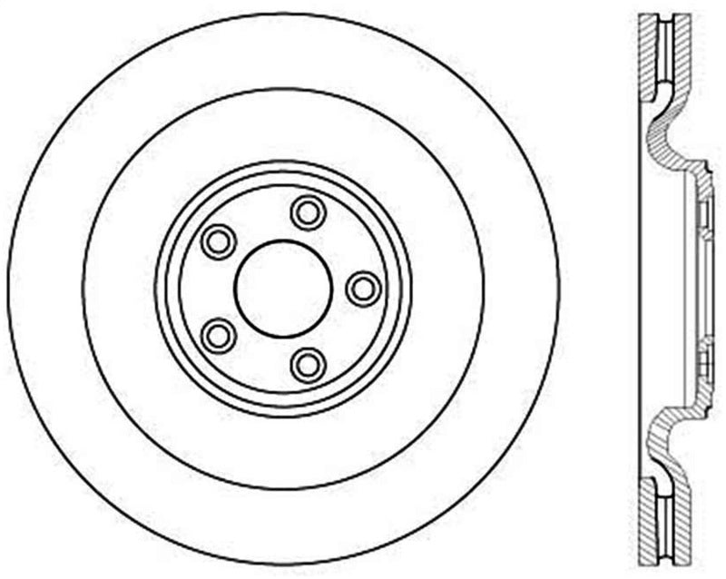 StopTech Sport Cryo Cross Drilled Brake Rotor; Rear Right