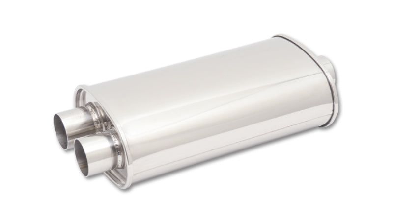 Vibrant STREETPOWER Oval Muffler, 3" inlet (Center In - Dual Out)