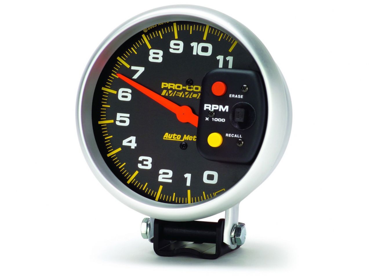 Autometer Gauge, Tachometer, 5", 11k Rpm, Pedestal W/Peak Memory, Pro-Comp