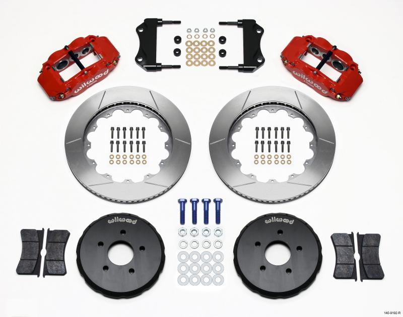 Wilwood Narrow Superlite 6R Front Hat Kit 14.00in Red Nissan 350Z/Fiti G35 140-9192-R Main Image