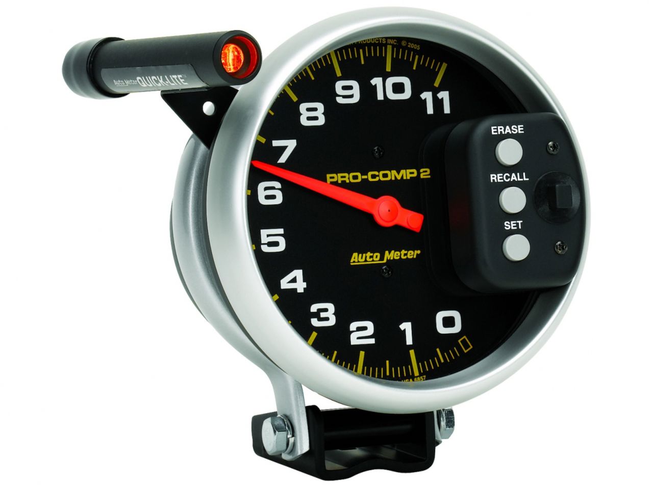 Autometer Gauge, Tach, 5", 11k RPM, Pedestal w/ Quick Lite & Peak Memory, Pro-Co