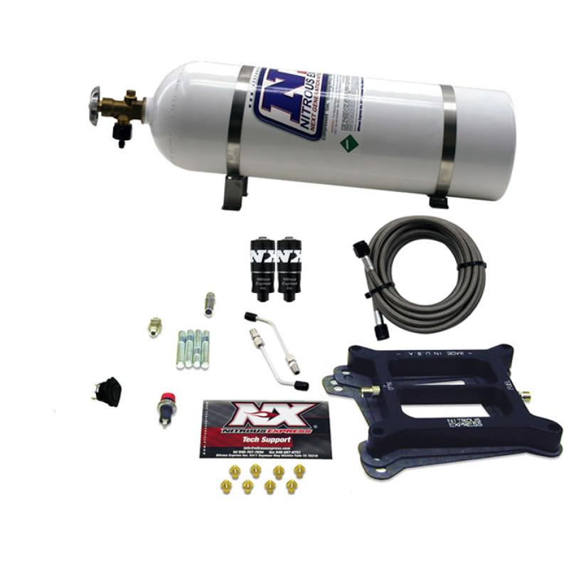 Nitrous Express 4150 Hitman 4-BBL Nitrous Kit (100-200HP) w/15lb Bottle 40040-15 Main Image