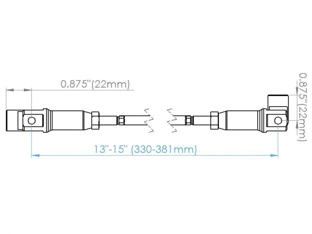 Diftech Adjustable Splitter Rod/Spoiler Rod 13"-15" Universal