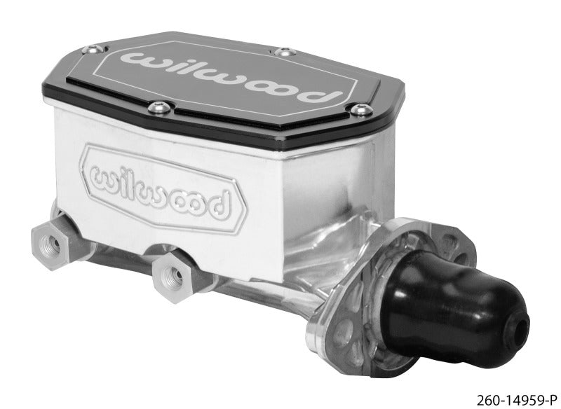 Wilwood Compact Tandem Master Cylinder - 1in Bore - w/Pushrod (Ball Burnished) 260-14959-P