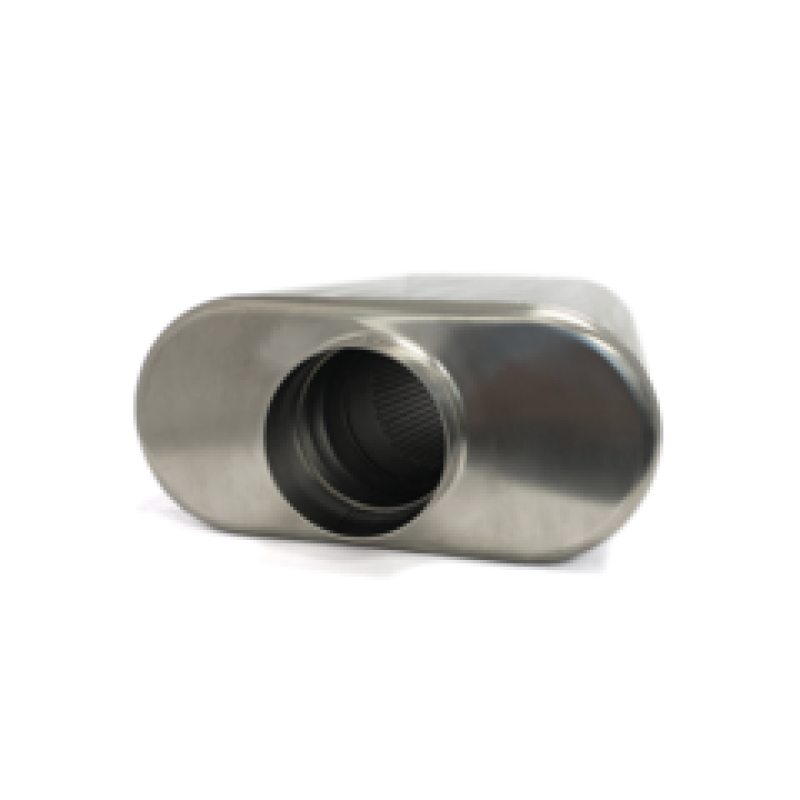 Ticon Industries 2.5in Low Pro Oval (2.5in Center In/Center Out) 17in L Ultralight Titanium Muffler 116-06323-0200