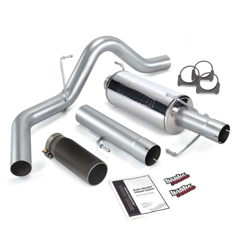 Banks Power 04-07 Dodge 5.9L 325Hp CCLB Monster Exhaust System - SS Single Exhaust w/ Black Tip 48701-B Main Image