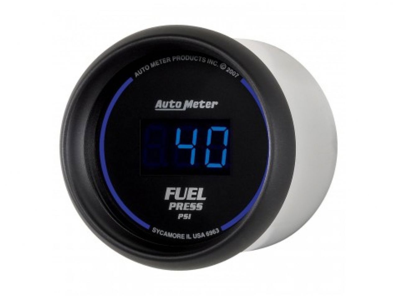 Autometer Gauge, Fuel Pressure, 2 1/16", 100Psi, Digital, Black Dial W/ Blue Led