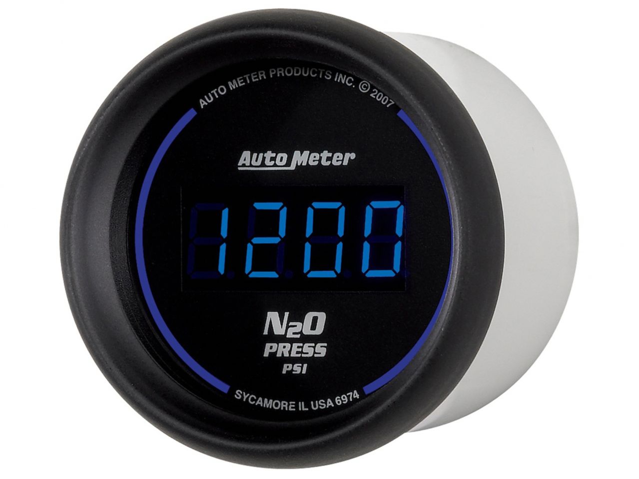 Autometer Gauge, Nitrous Pressure, 2 1/16", 1600Psi, Digital, Black Dial W/Blue