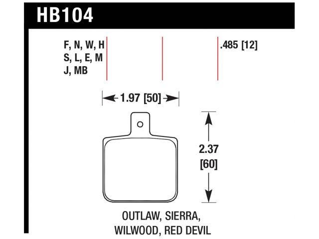 Hawk Brake Pads HB104MB.435 Item Image