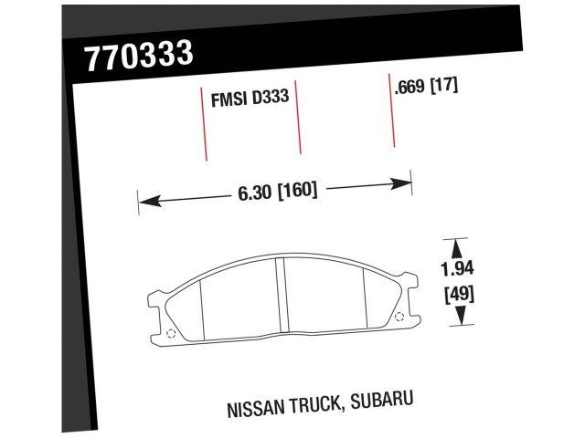Hawk Brake Pads 770333 Item Image