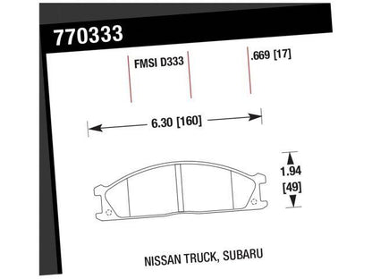 Hawk Brake Pads 770333 Item Image