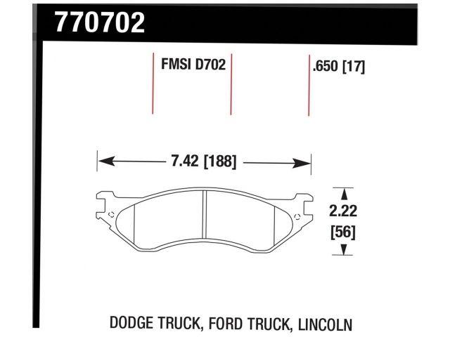 Hawk Brake Pads 770702 Item Image