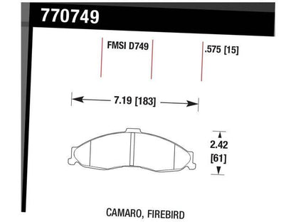 Hawk Brake Pads 770749 Item Image