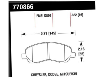Hawk Brake Pads 770866 Item Image