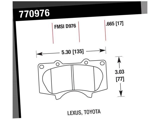 Hawk Brake Pads 770976 Item Image