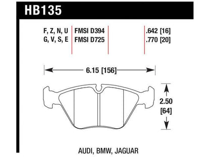 Hawk Brake Pads HB135B.770 Item Image