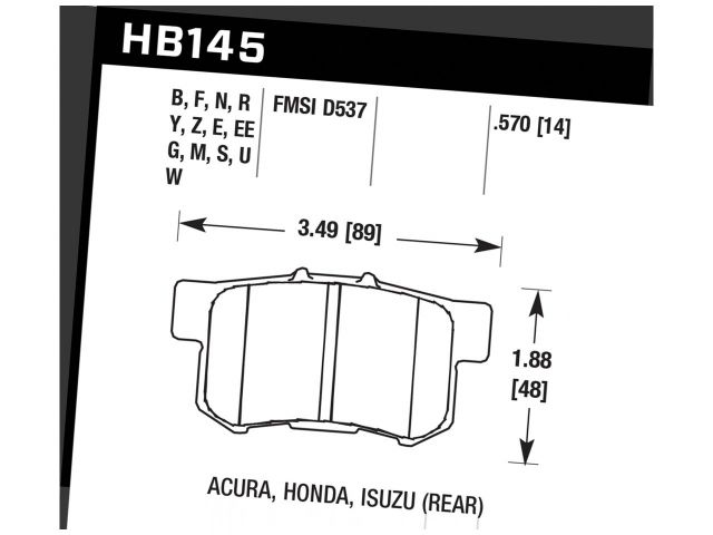 Hawk Street 5.0 Rear Brake Pads - Acura RSX 03-06