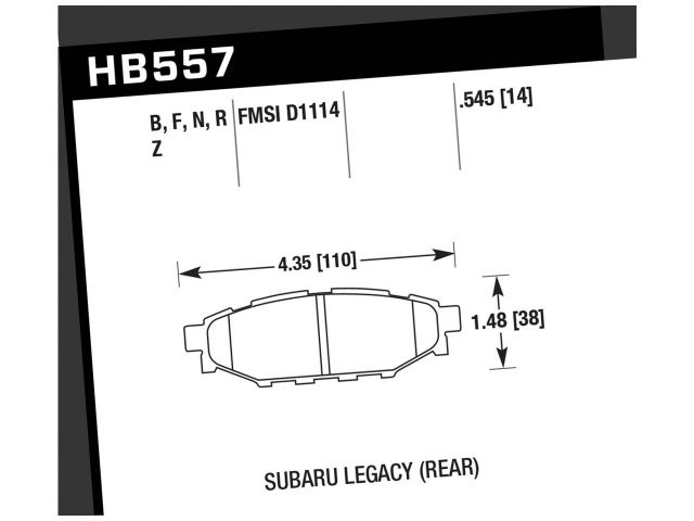 Hawk Street 5.0 Rear Brake Pads - Subaru Legacy 05