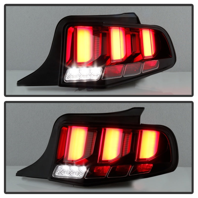 Spyder 10-12 Ford Mustang - Light Bar Seq. Turn Signal LED Tail Lights - Black - ALT-YD-FM10-LED-BK 5085108