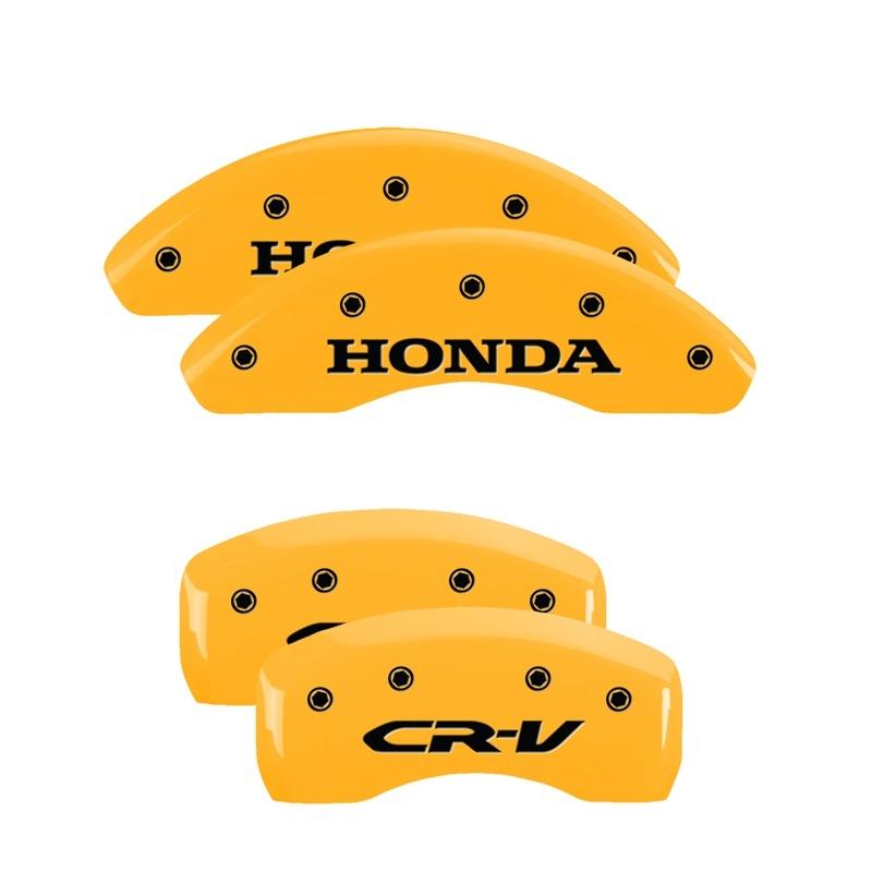 MGP 4 Caliper Covers Engraved Front & Rear Pontiac Yellow Finish Black Char 2005 Pontiac GTO 18029SPOPYL Main Image