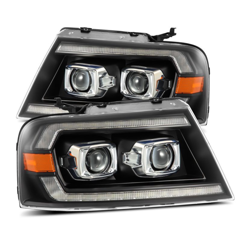 AlphaRex 04-08 Ford F150 PRO-Series Projector Headlights Alpha-Black w/ Sequential Signal and DRL 880134