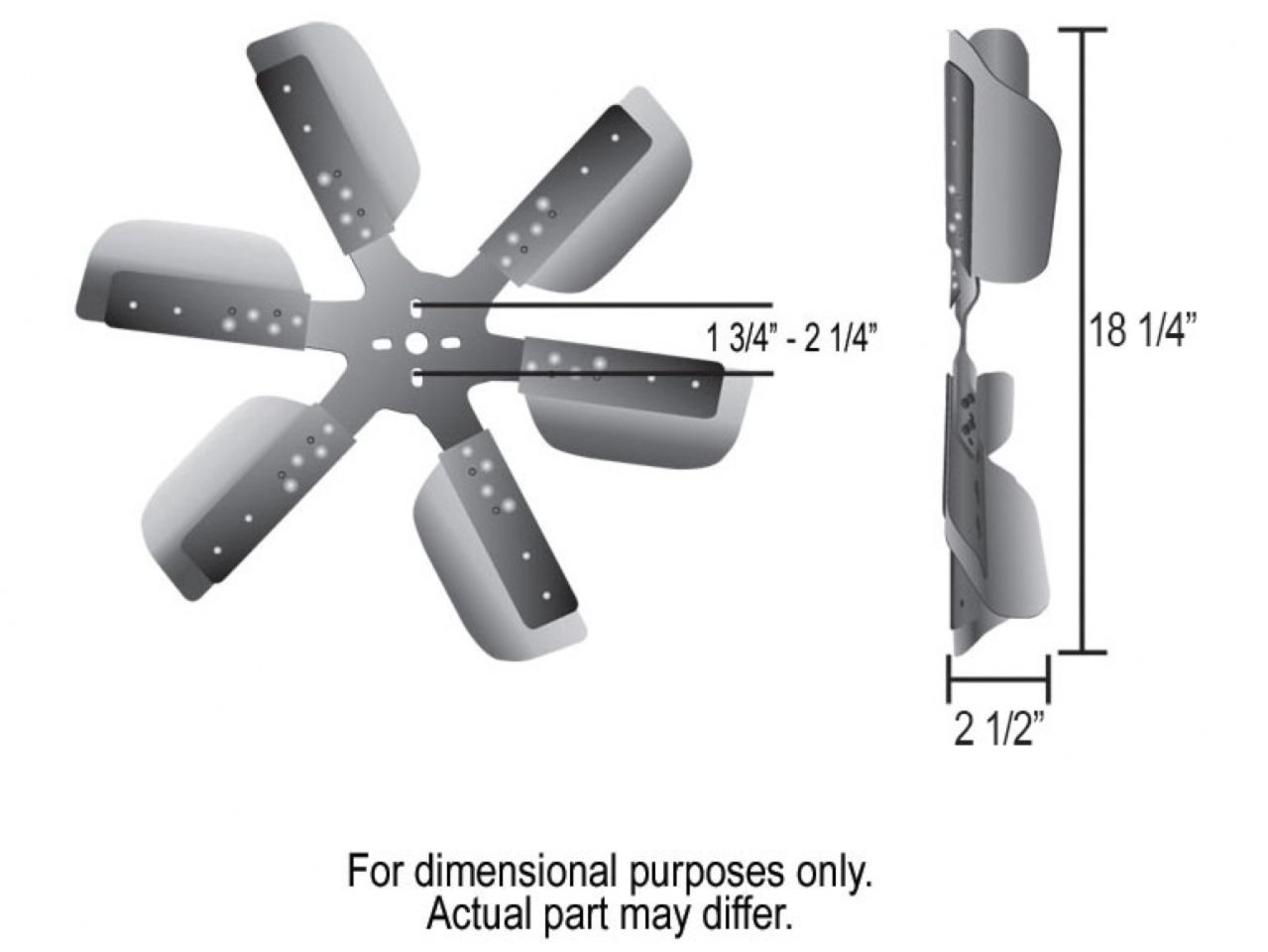 Derale 18 HD Flex Fan-Chrome Hub(Reverse Rotation)