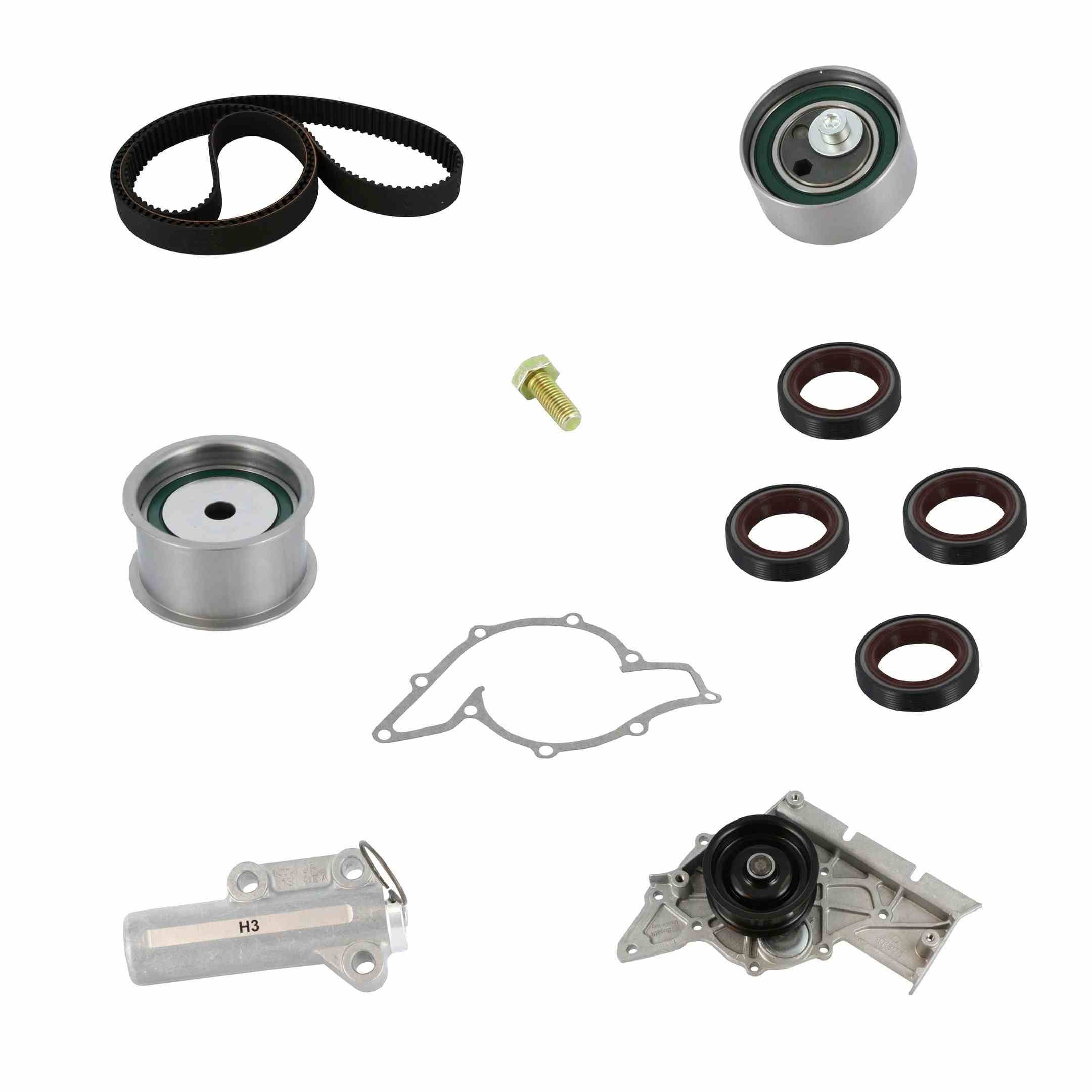 Continental Engine Timing Belt Kit with Water Pump  top view frsport PP297LK1-MI